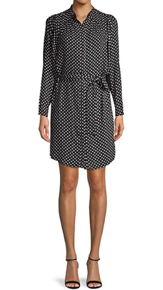 JOIE CAVIAR SELF-TIE SHIRTDRESS